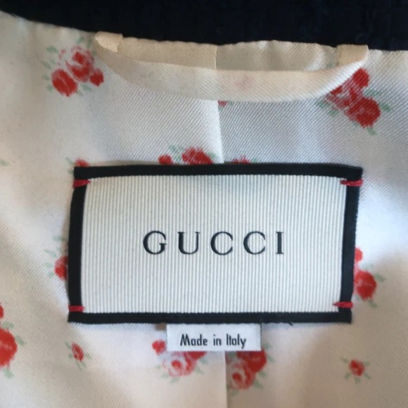 Gucci Sega Logo Tweed Blazer White/Navy Size 38 Single Breasted Jacket - Picture 8 of 12